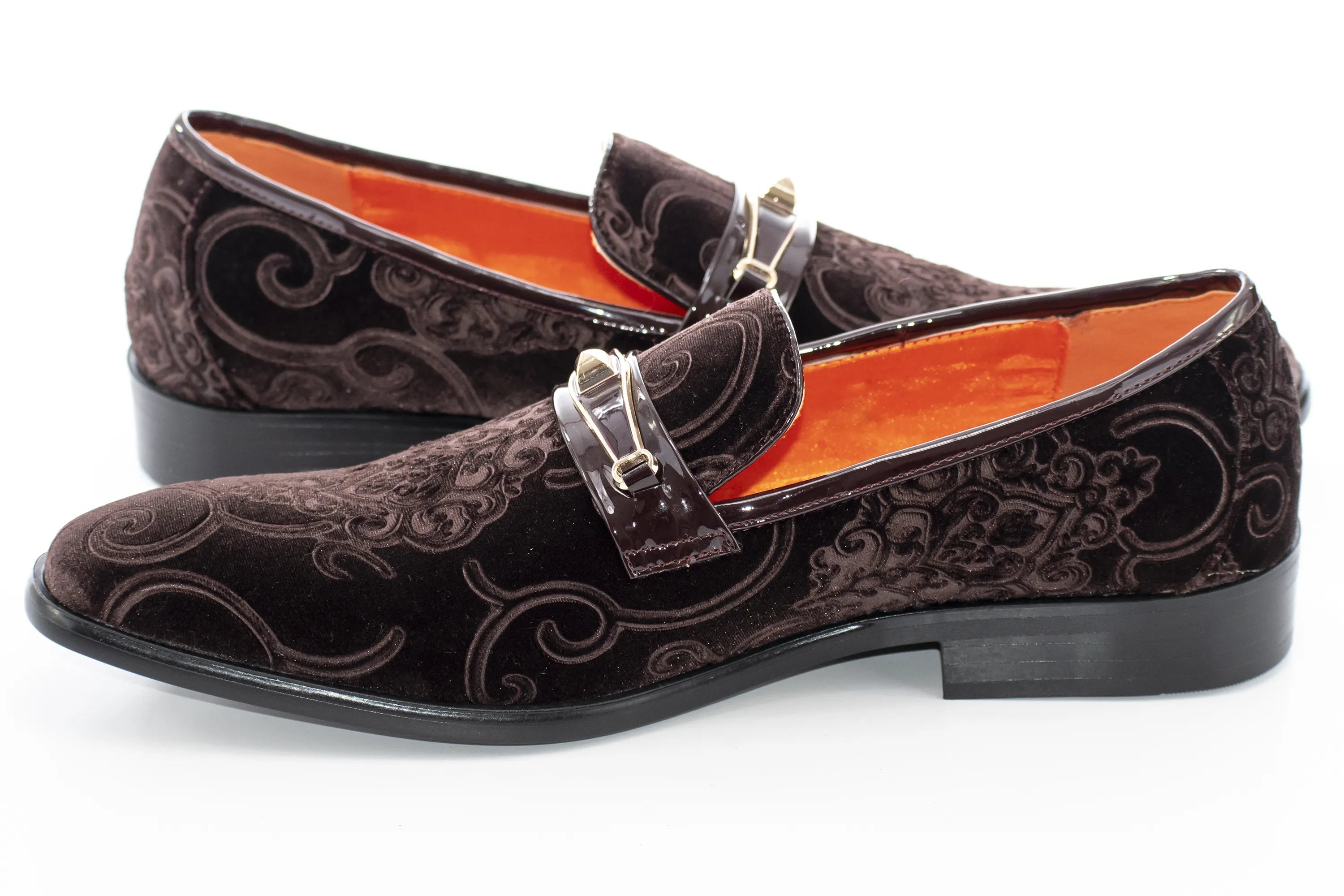 Men's Chocolate Brown Baroque Embroidered Dress Shoe