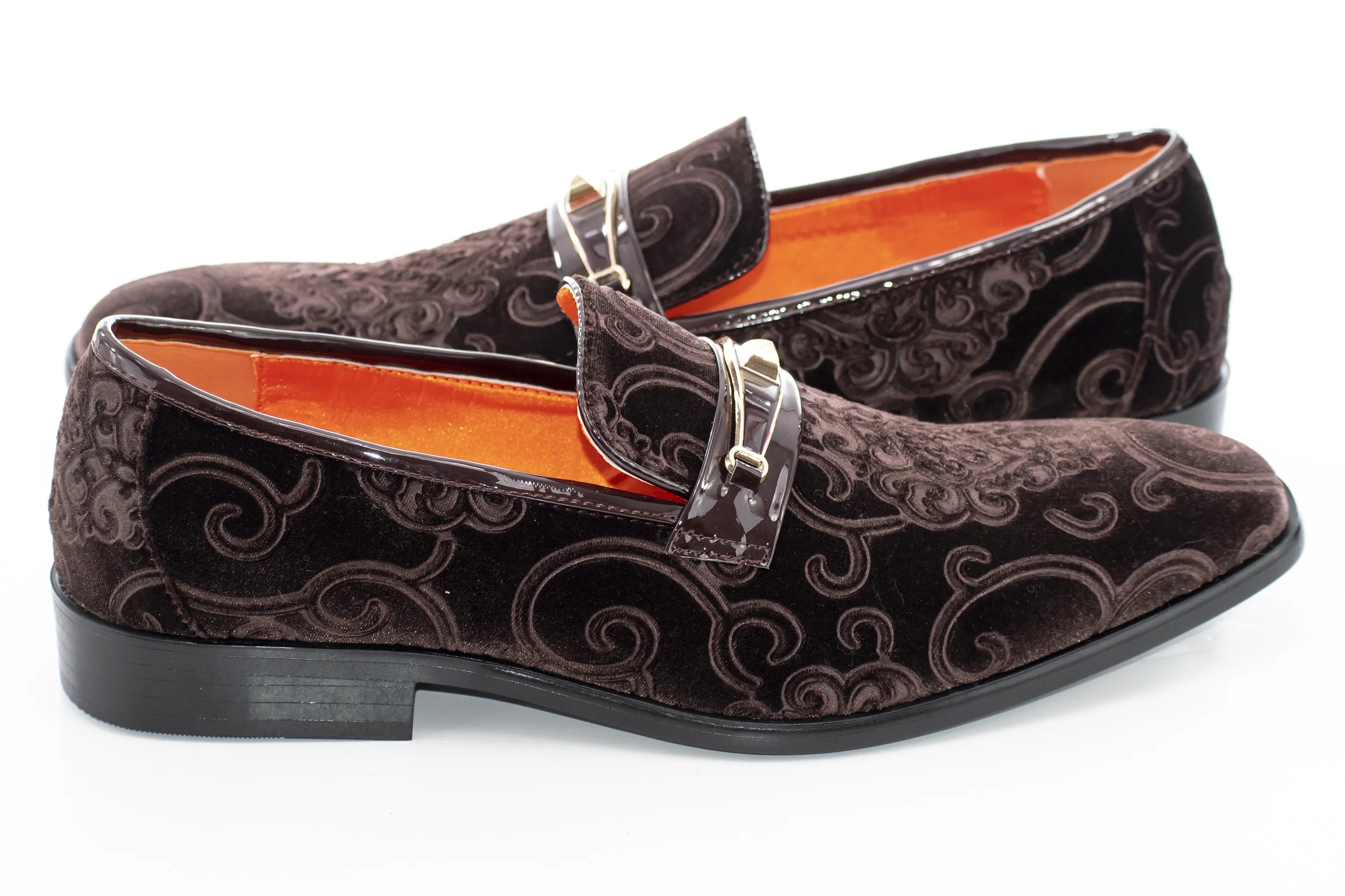 Men's Chocolate Brown Baroque Embroidered Dress Shoe