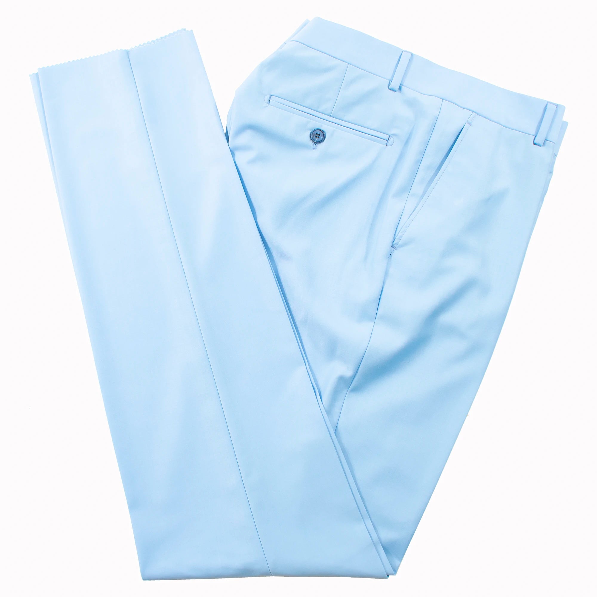 Men's Light Blue Double-Breasted 2-Piece Slim-Fit Suit