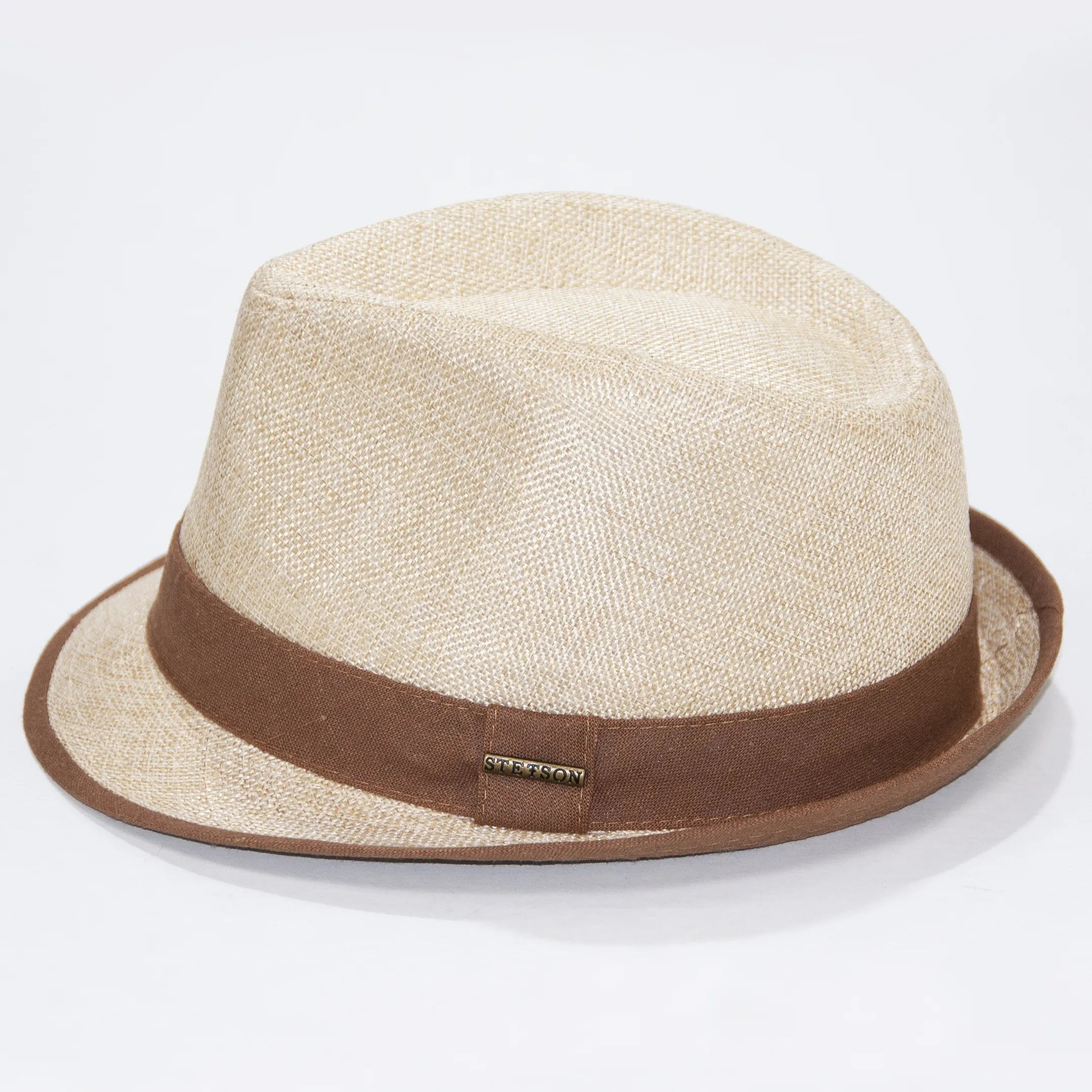 Tea Trilby Style Fedora with Linen Band
