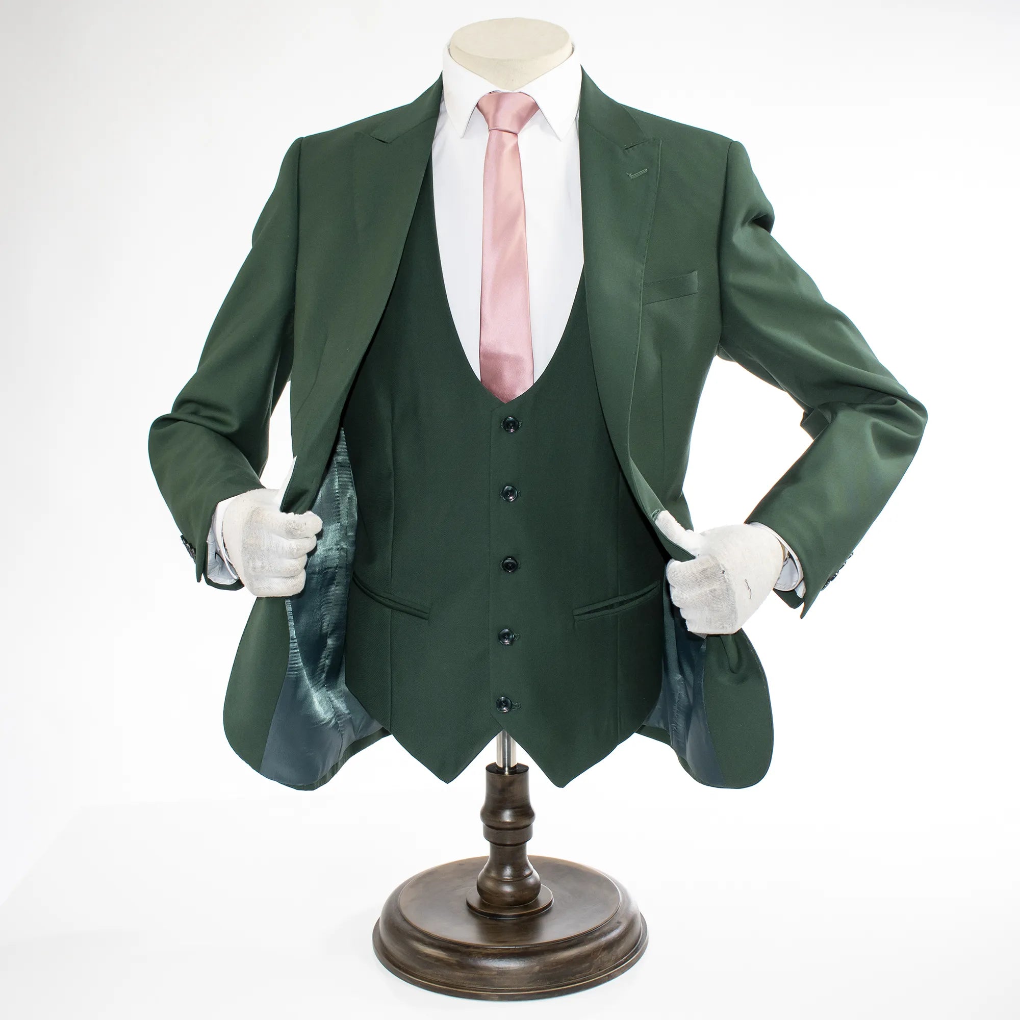 Hunter Green 3-Piece Slim-Fit Peak Lapel Suit