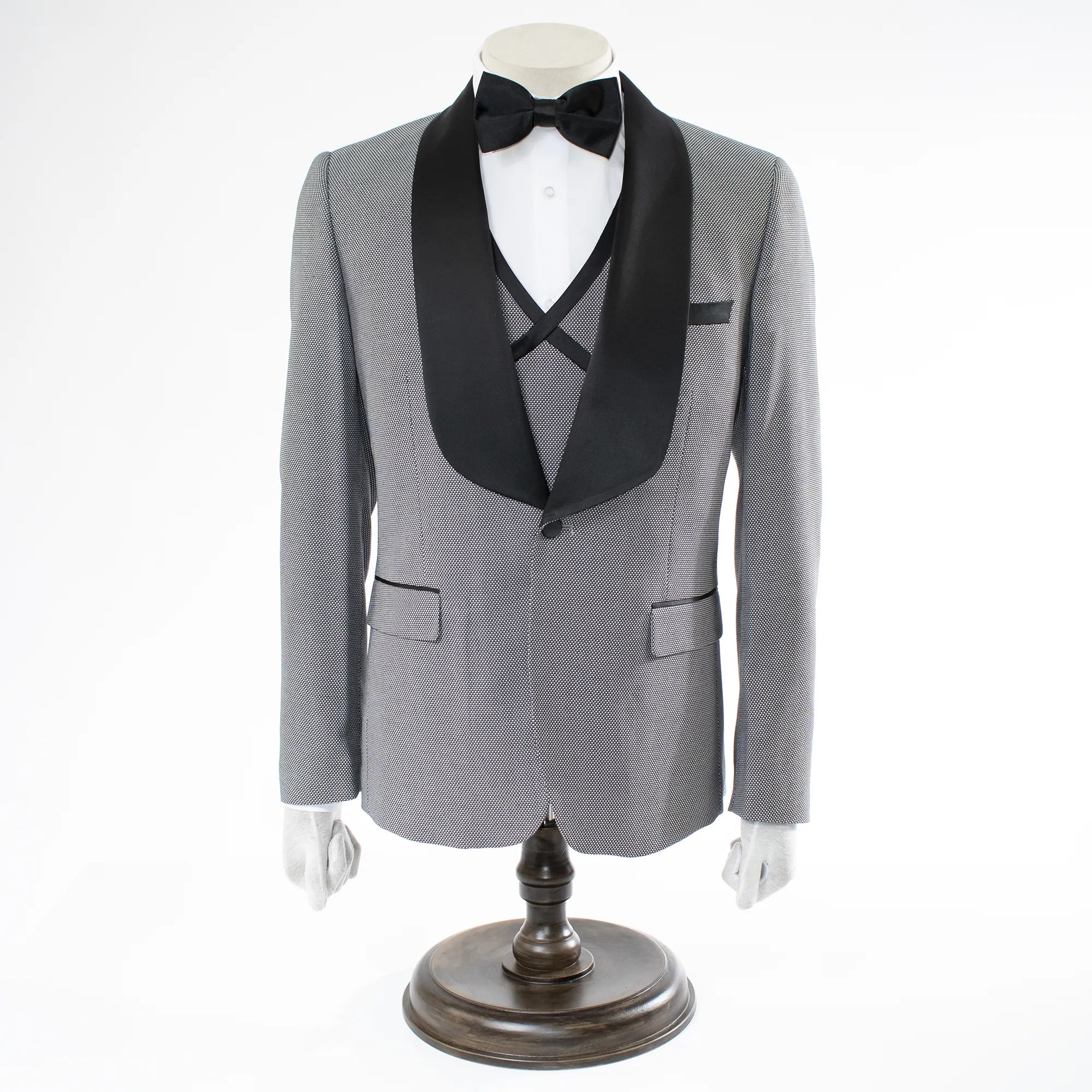 Black and White Nailhead 3-Piece Regular-Fit Tuxedo