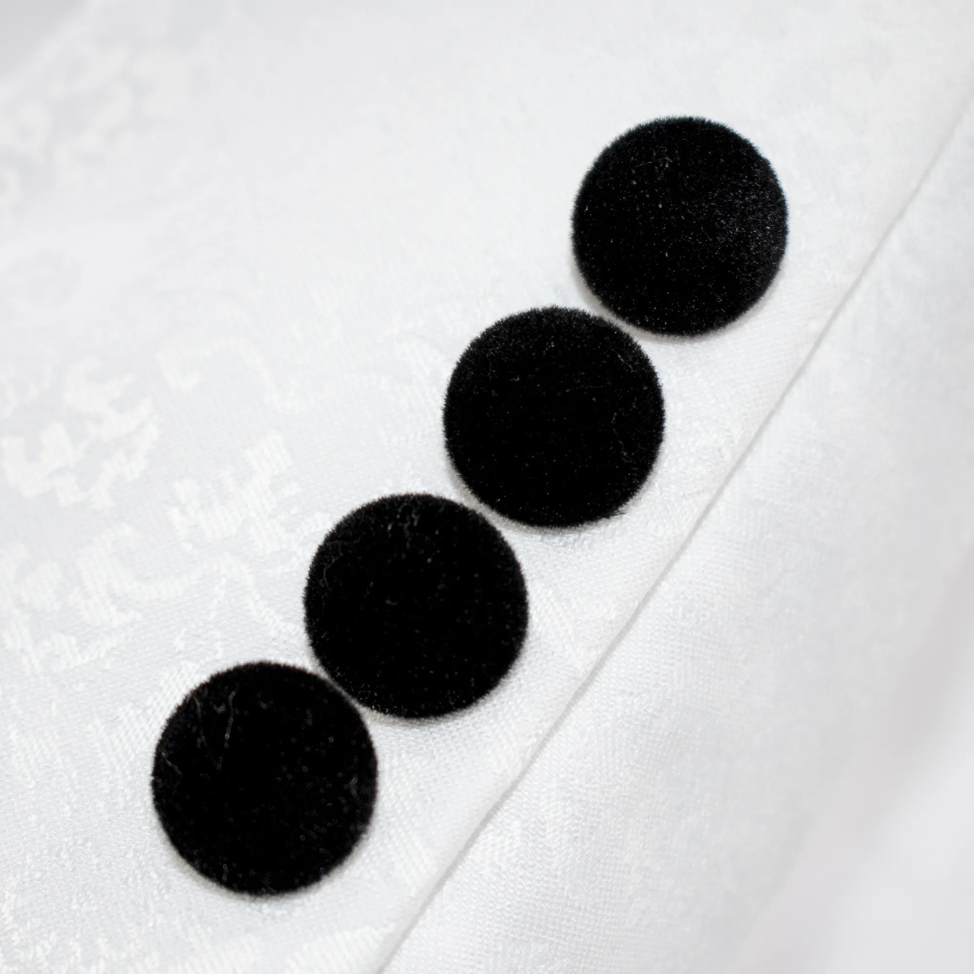 Men's White Slim-Fit 3-Piece Velvet Tuxedo