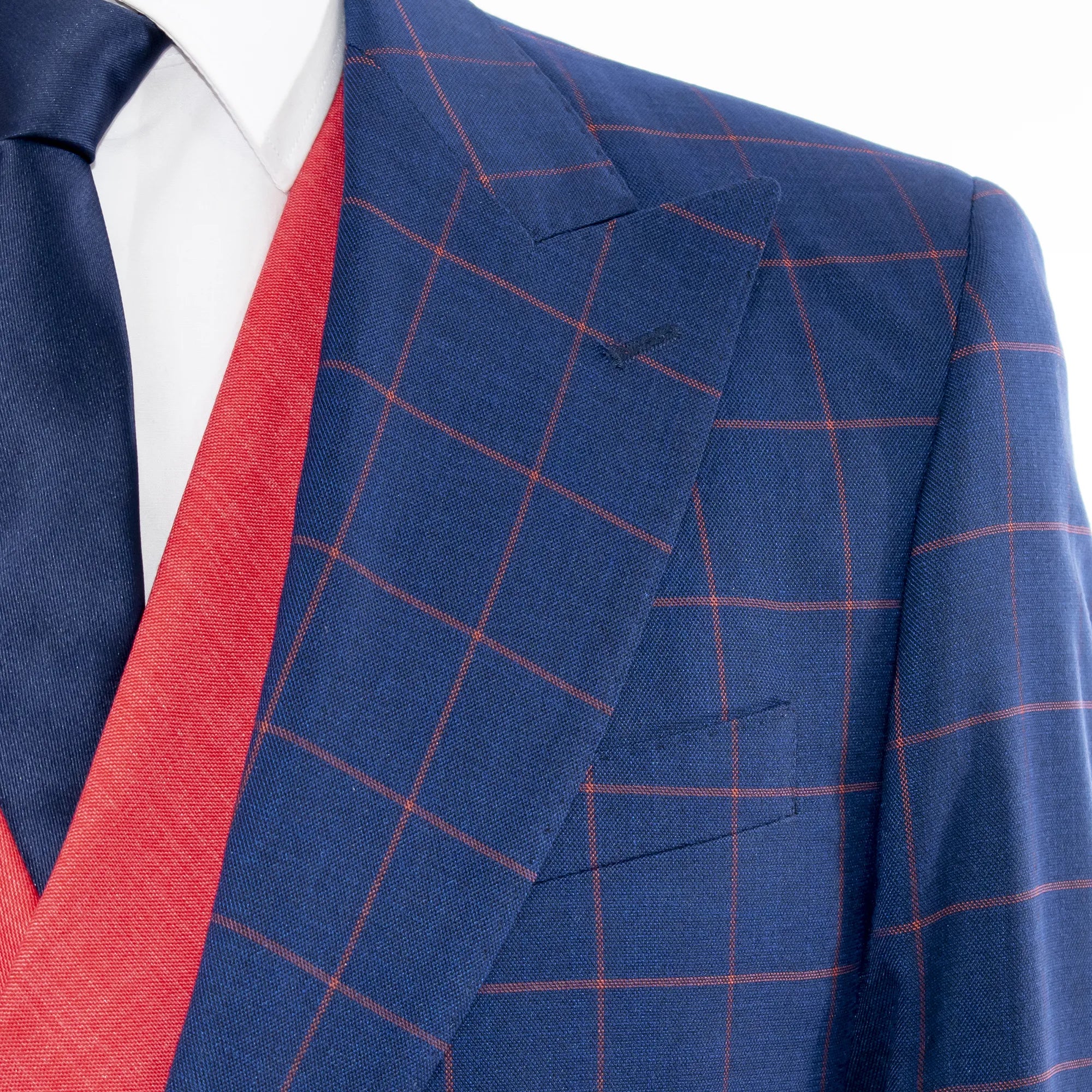 Sapphire Windowpane Check 3-Piece Tailored-Fit Suit