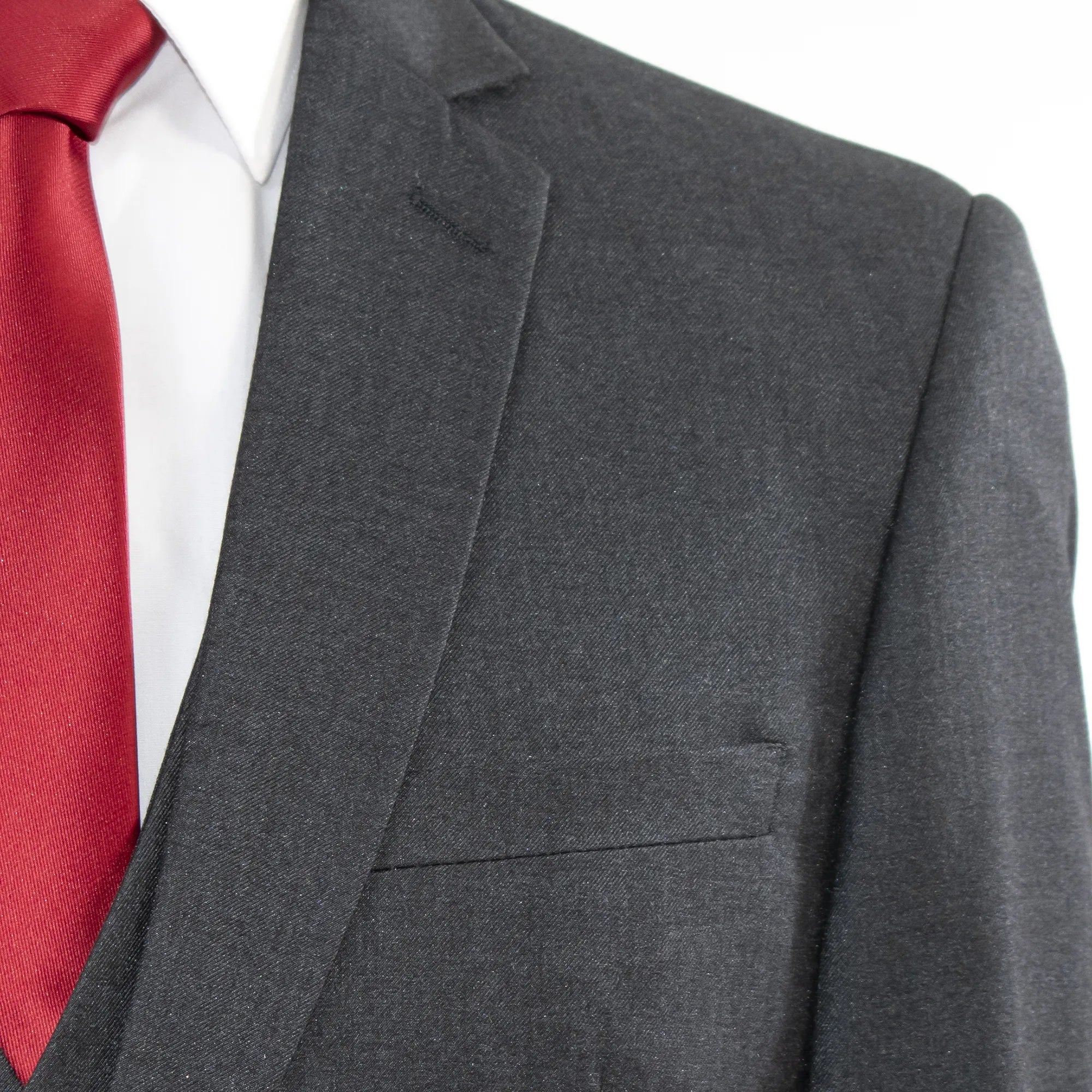 Charcoal 3-Piece Slim-Fit Notch Lapel Suit
