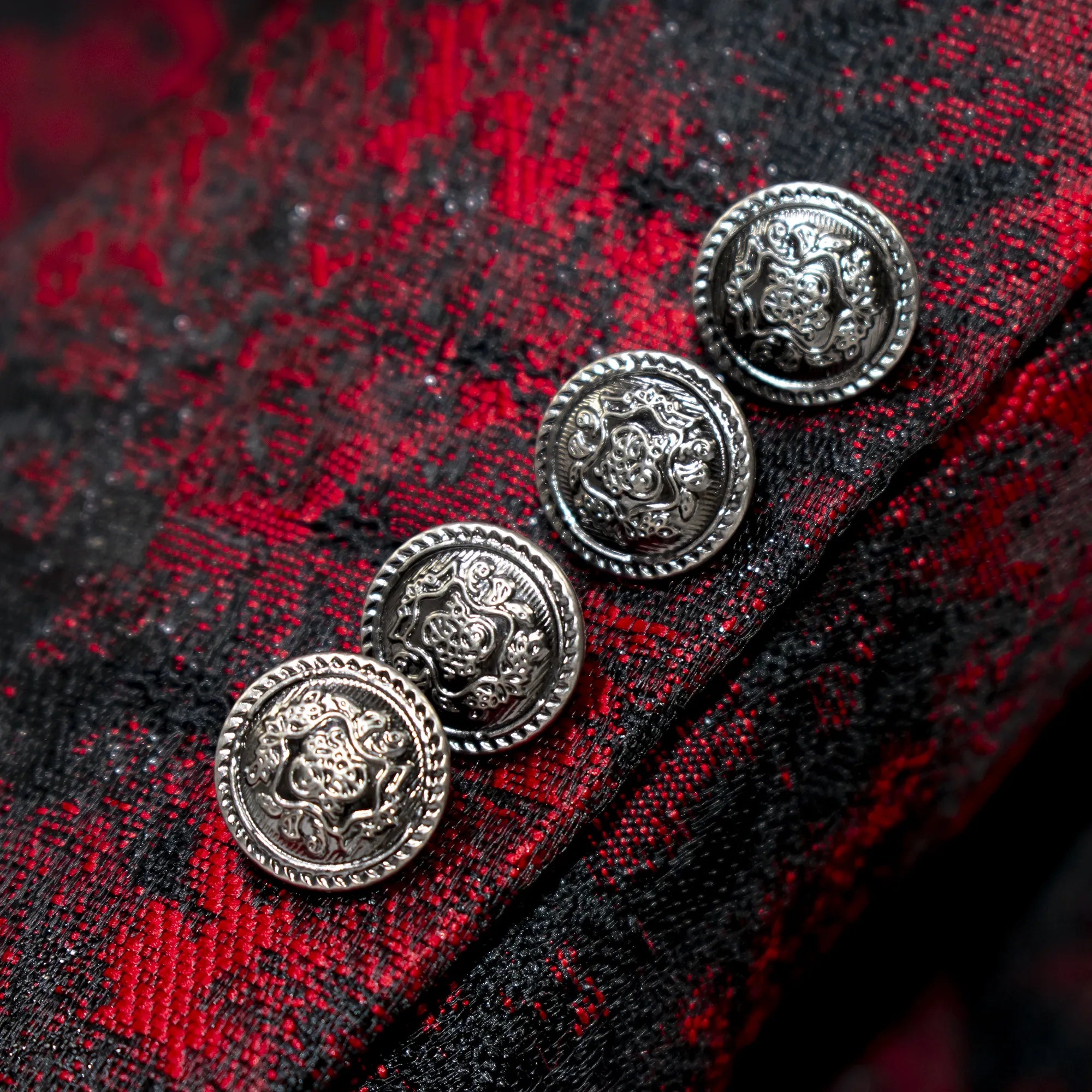 Alistair | Red Floral 3-Piece Slim-Fit Western Tuxedo