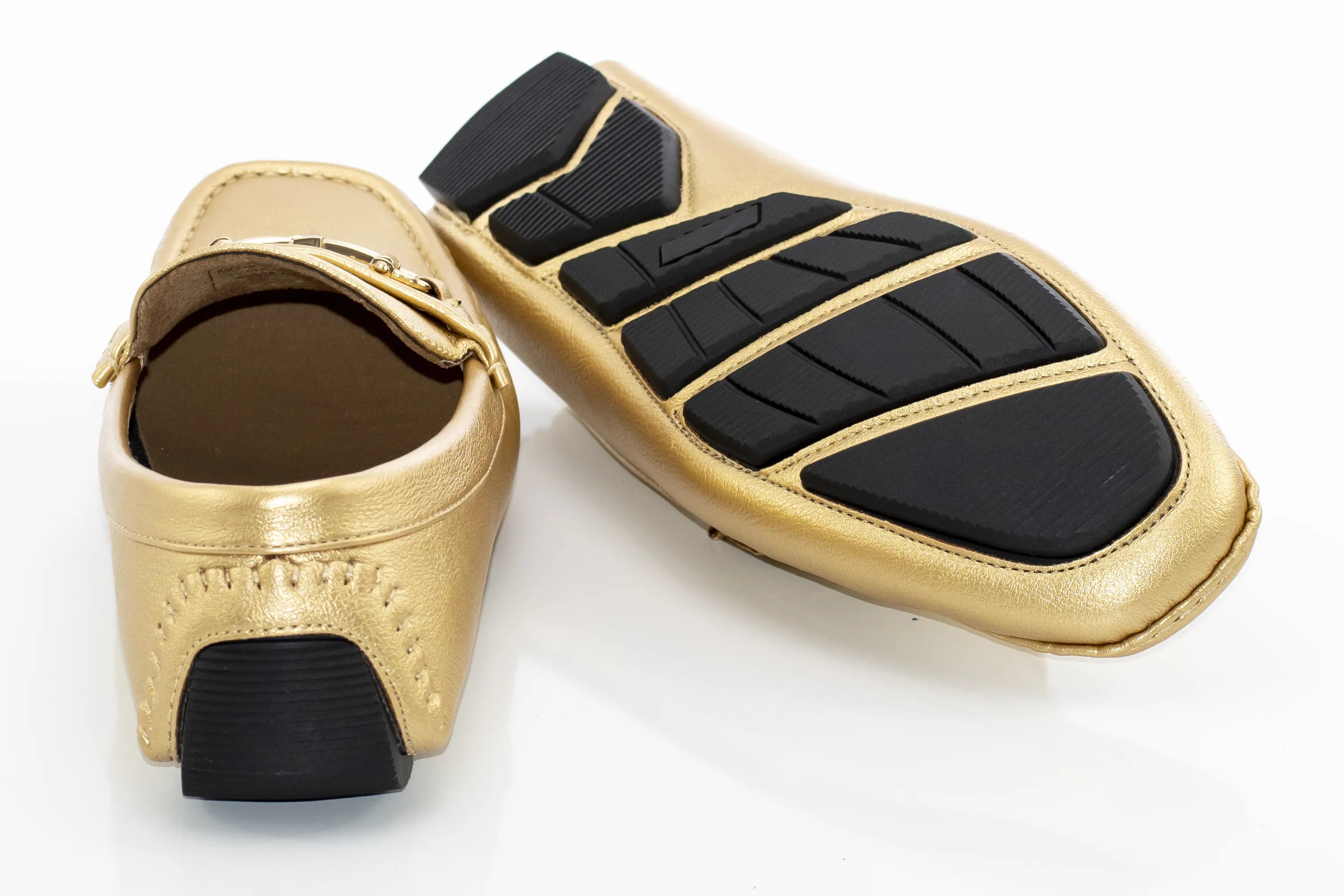 Gold Leather With Horsebit Driver Loafer
