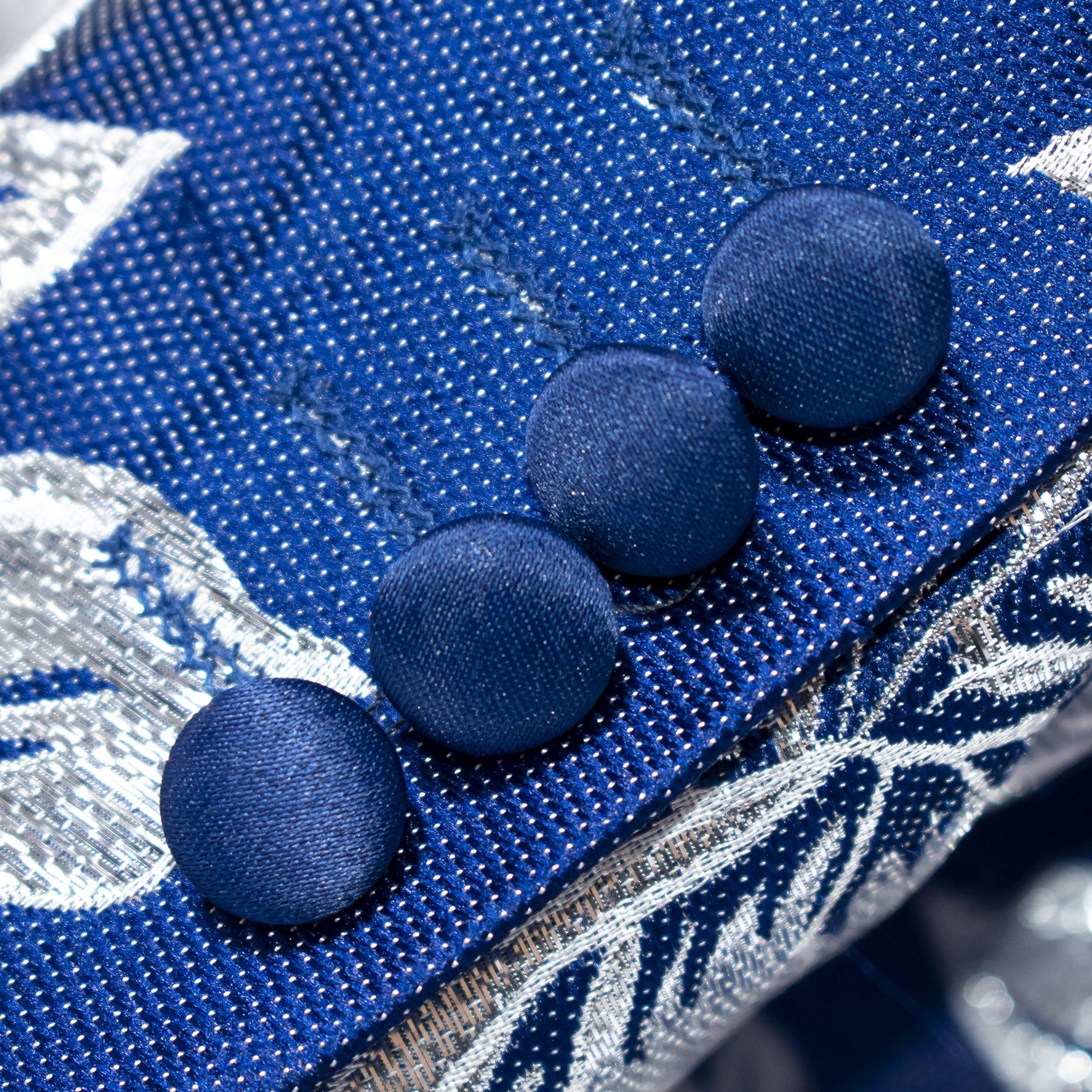 Sapphire Floral Jacket With Shawl Lapels