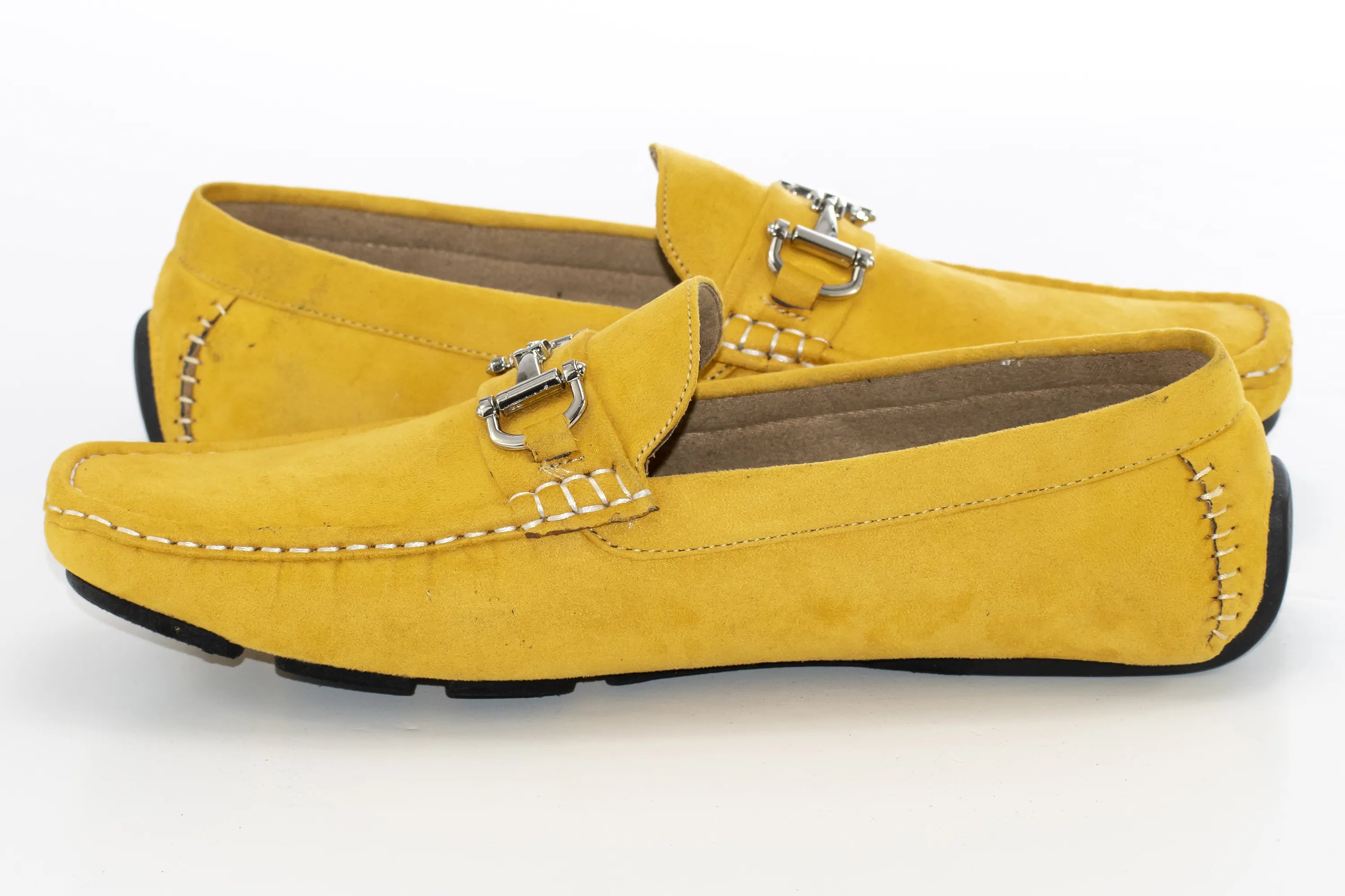 Mustard Suede Horsebit Driving Loafer
