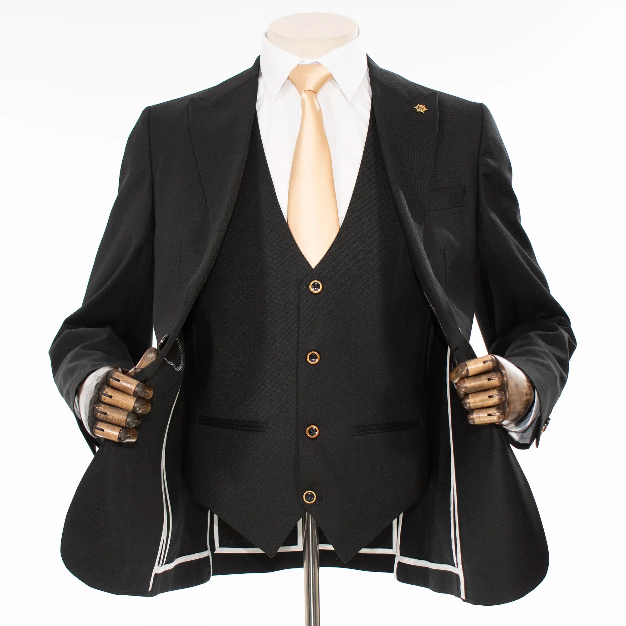 3-Piece Tailored-Fit Cotton-Blend Suit