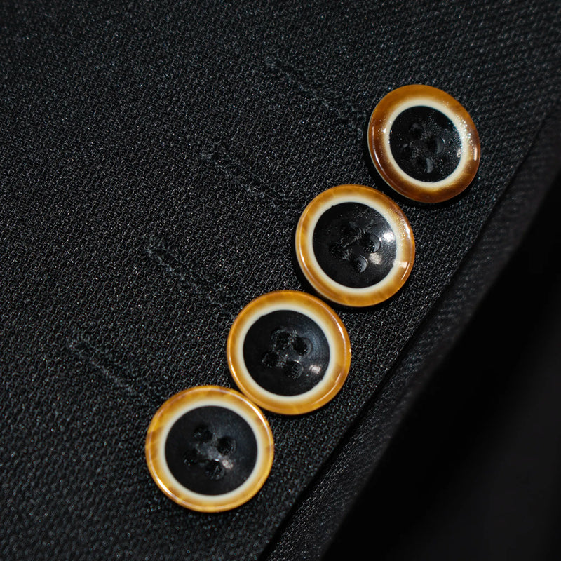 Black 3-Piece Tailored-Fit Cotton-Blend Suit