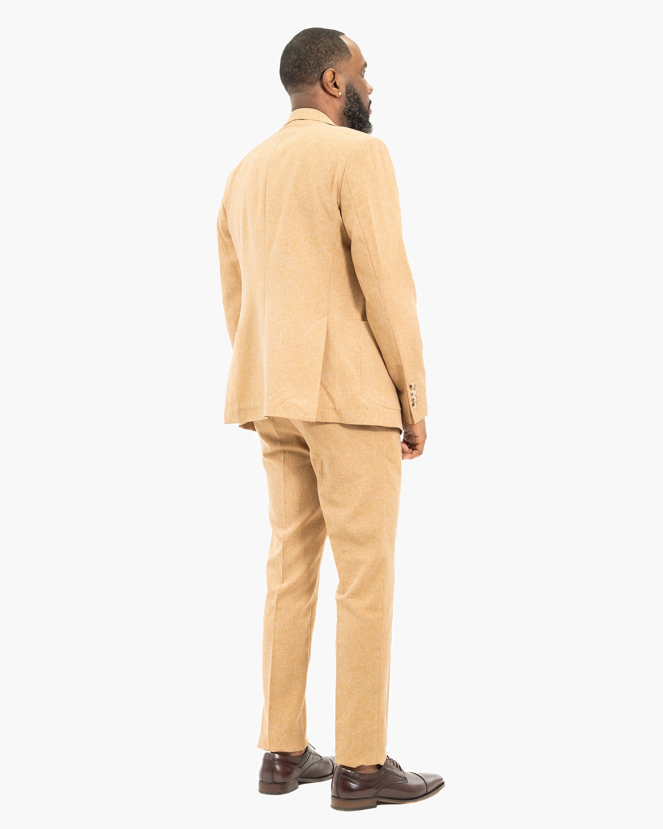 3-Piece Tailored-Fit Cotton-Blend Suit