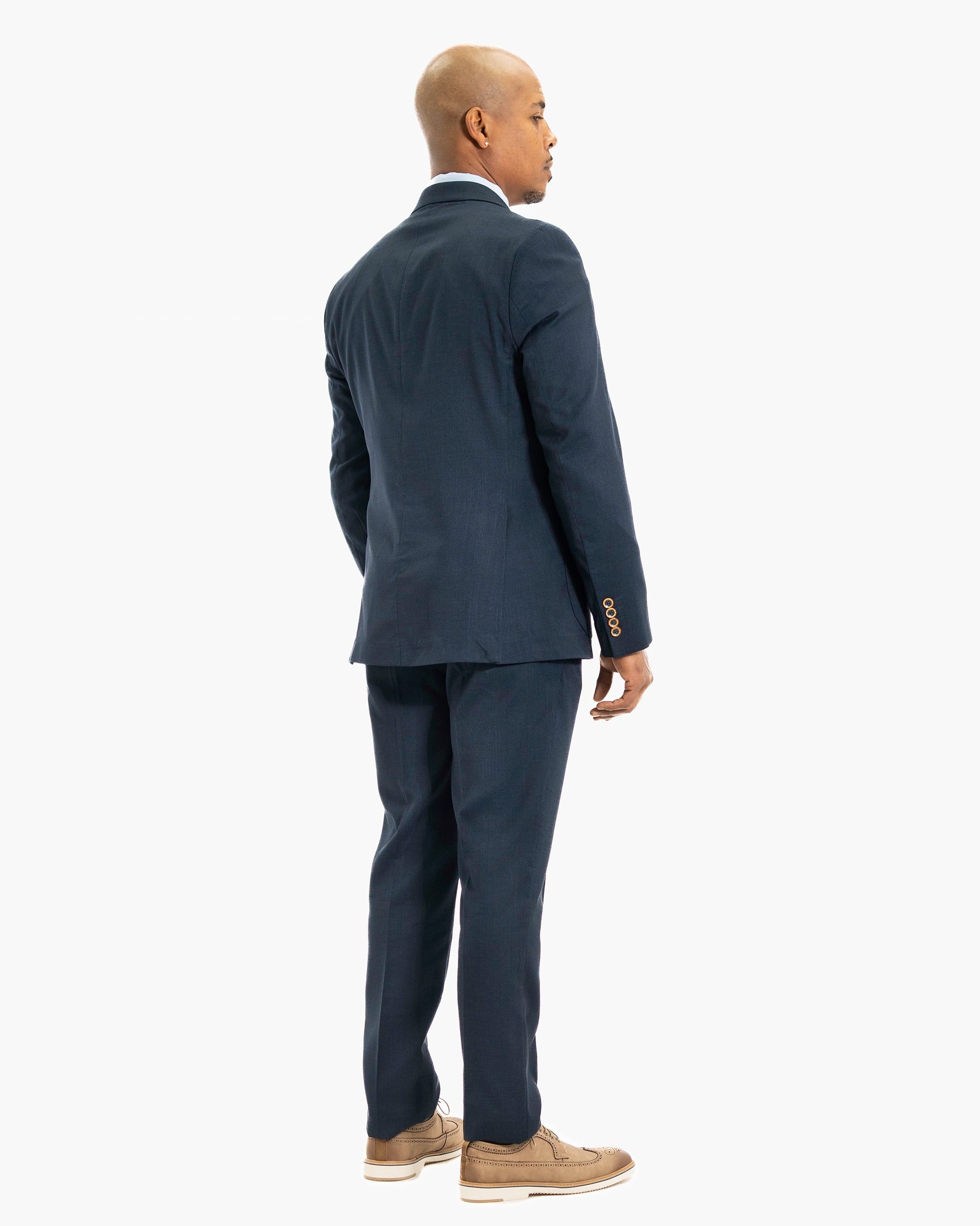 3-Piece Tailored-Fit Cotton-Blend Suit