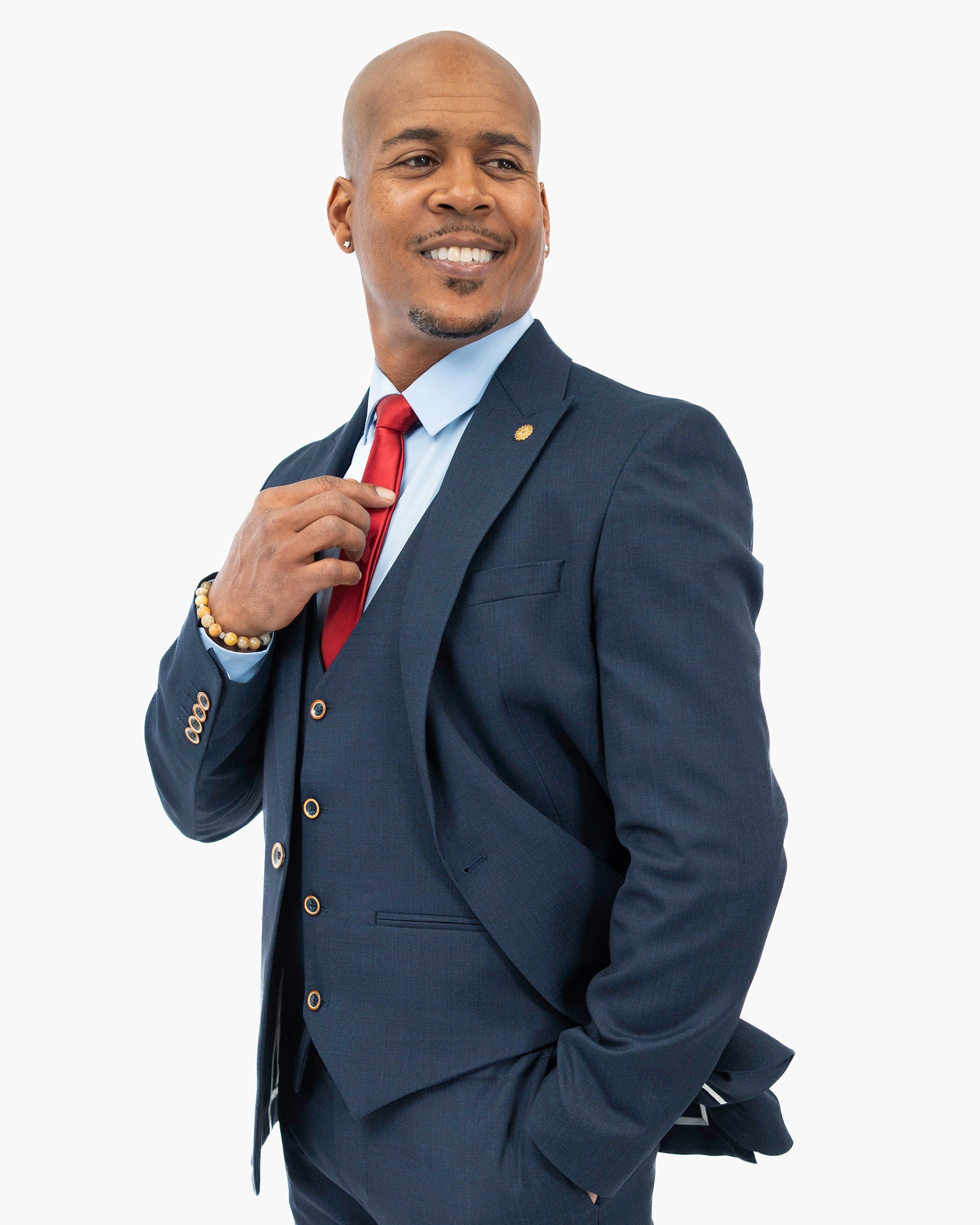 3-Piece Tailored-Fit Cotton-Blend Suit