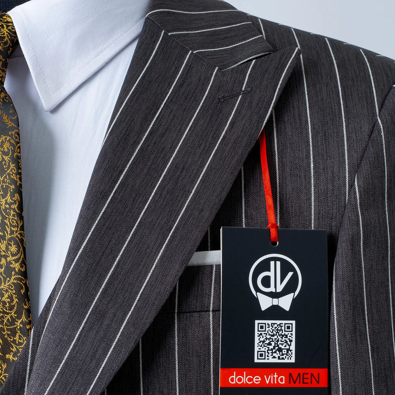 Chauncey | Charcoal Pinstripe 3-Piece Tailored-Fit Suit