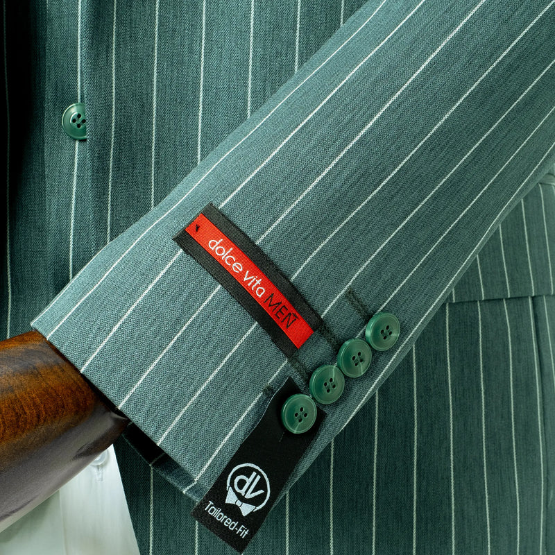 Chauncey | Hunter Green Pinstripe 3-Piece Tailored-Fit Suit
