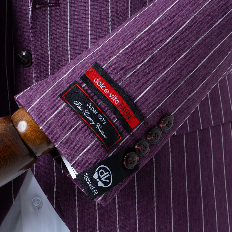 Chauncey | Purple Pinstripe 3-Piece Tailored-Fit Suit