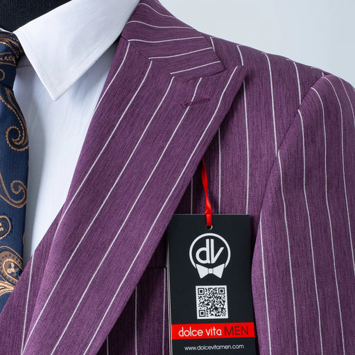 Chauncey | Purple Pinstripe 3-Piece Tailored-Fit Suit
