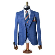 Chauncey | Royal Blue Pinstripe 3-Piece Tailored-Fit Suit