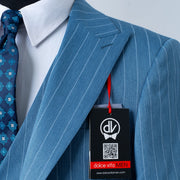 Chauncey | Turquoise Pinstripe 3-Piece Tailored-Fit Suit