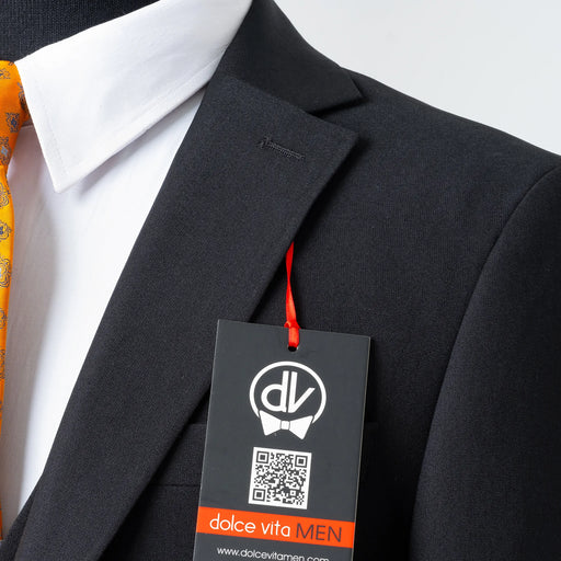 Ezekial | Black Solid 3-Piece Tailored-Fit Suit