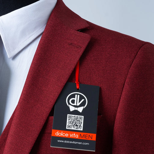 Ezekial | Burgundy Solid 3-Piece Tailored-Fit Suit