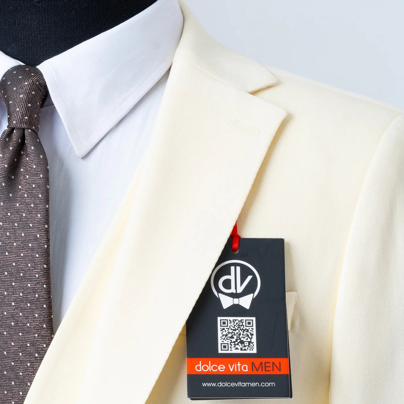 Ezekial | Cream Solid 3-Piece Tailored-Fit Suit