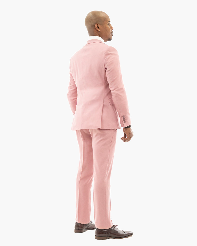 Ezekial | Dusty Rose Solid 3-Piece Tailored-Fit Suit