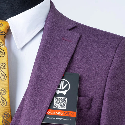 Ezekial | Eggplant Solid 3-Piece Tailored-Fit Suit