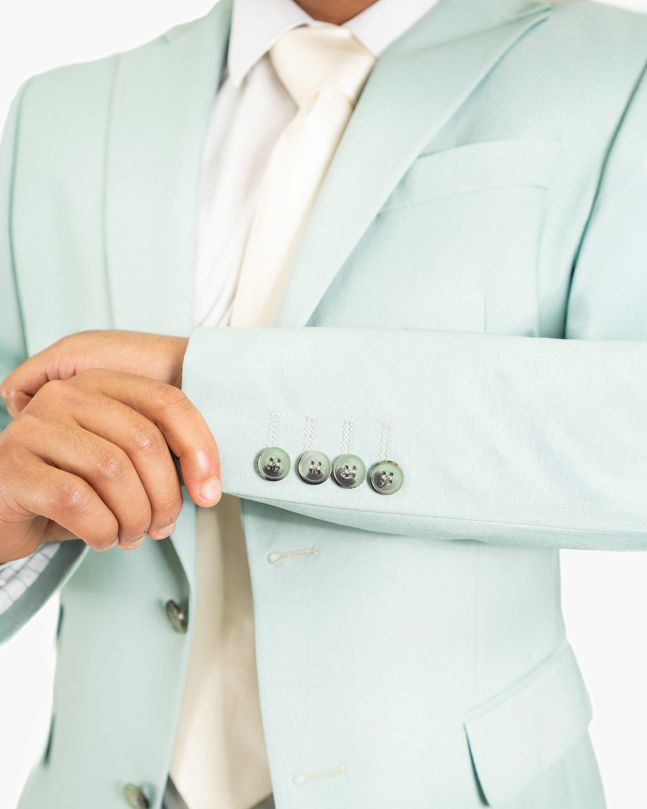 Ezekial | Mint Solid 3-Piece Tailored-Fit Suit