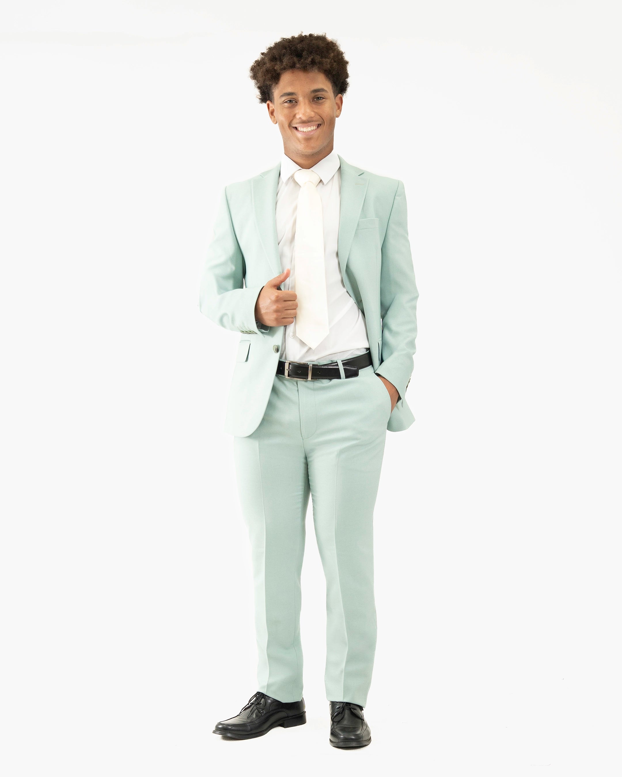 Ezekial | Mint Solid 3-Piece Tailored-Fit Suit