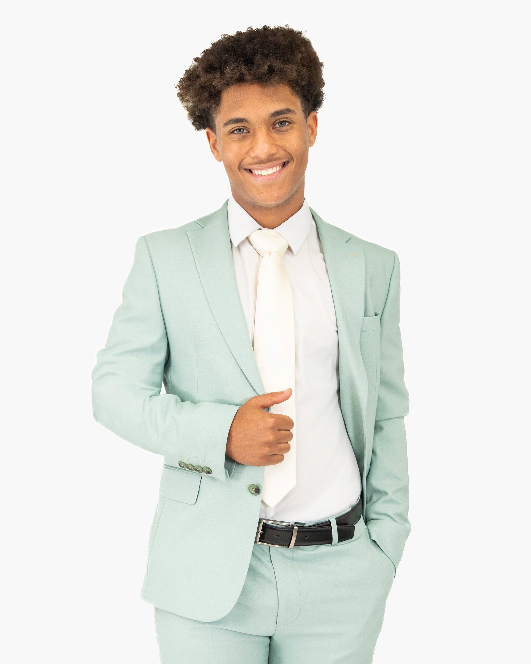 Ezekial | Mint Solid 3-Piece Tailored-Fit Suit
