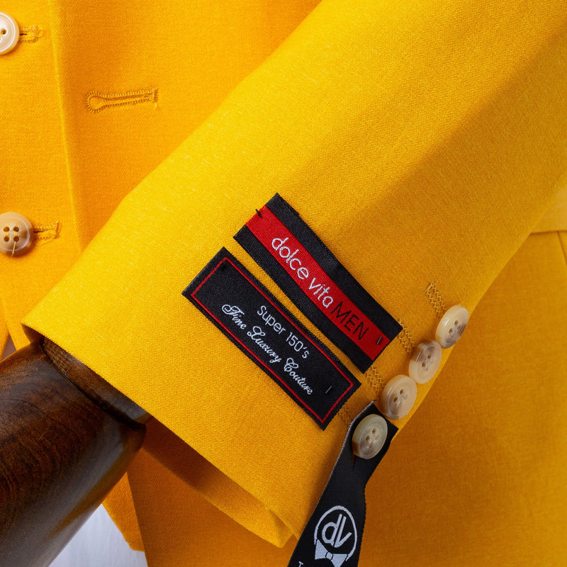 Ezekial | Mustard Solid 3-Piece Tailored-Fit Suit