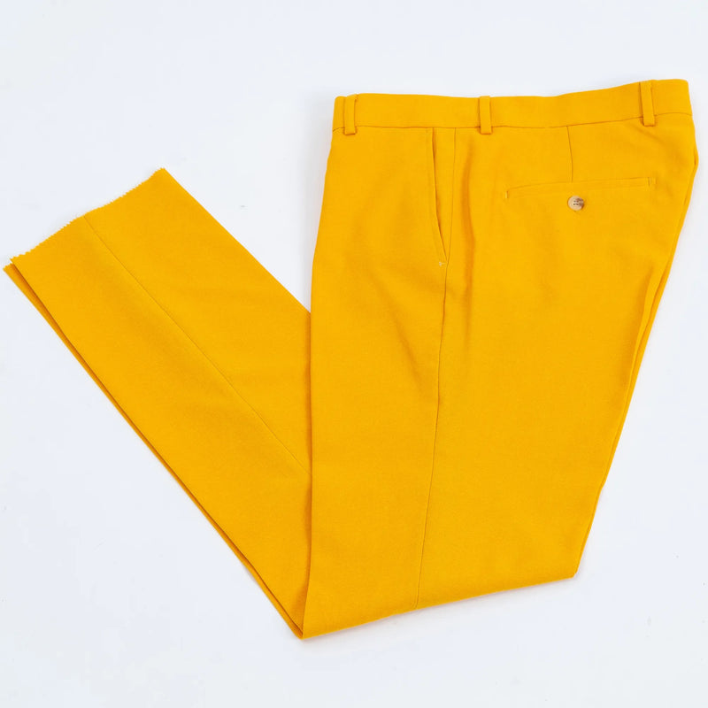 Ezekial | Mustard Solid 3-Piece Tailored-Fit Suit