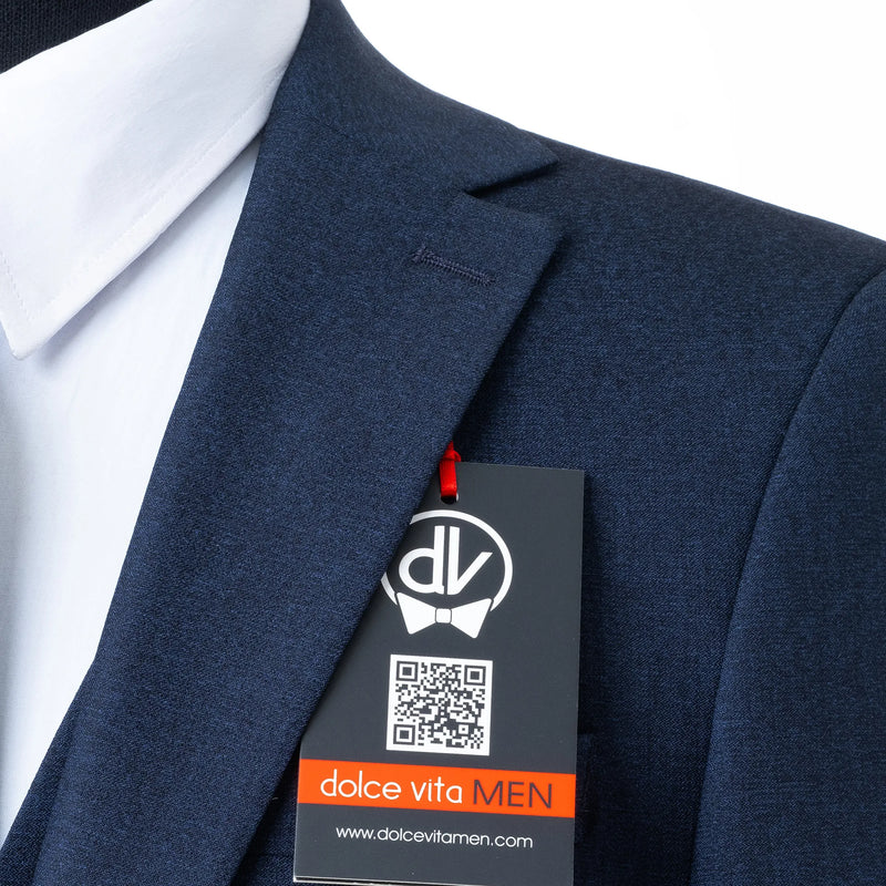 Ezekial | Navy Blue Solid 3-Piece Tailored-Fit Suit