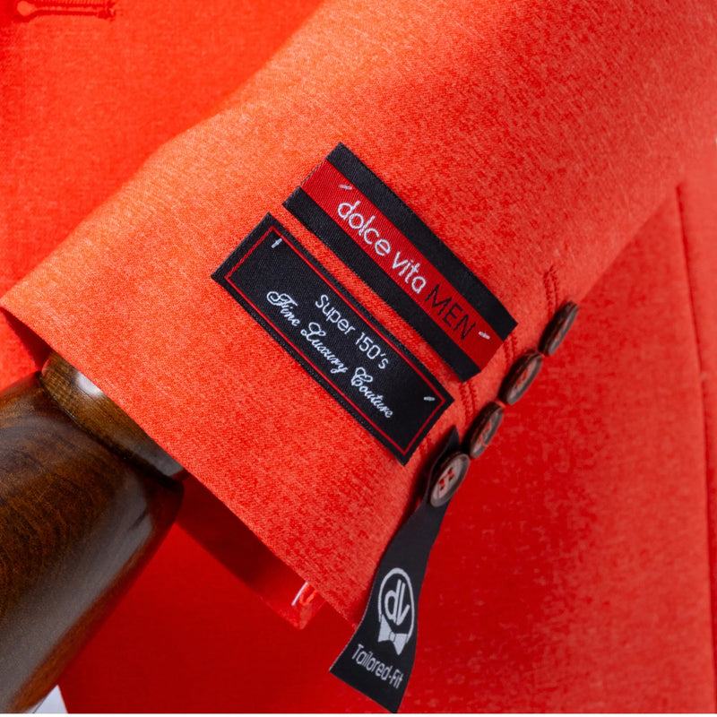 Ezekial | Pomegranate Solid 3-Piece Tailored-Fit Suit