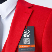 Ezekial | Red Solid 3-Piece Tailored-Fit Suit