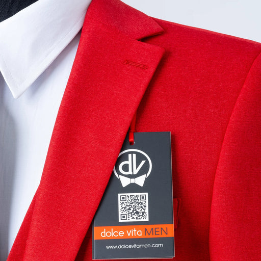 Ezekial | Red Solid 3-Piece Tailored-Fit Suit