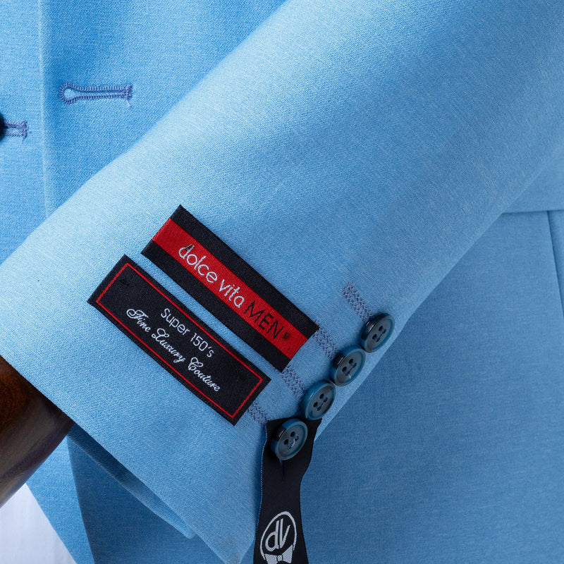 Ezekial | Blue Solid 3-Piece Tailored-Fit Suit