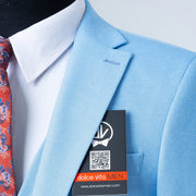 Ezekial | Blue Solid 3-Piece Tailored-Fit Suit