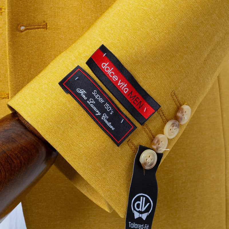 Ezekial | Gold Solid 3-Piece Tailored-Fit Suit