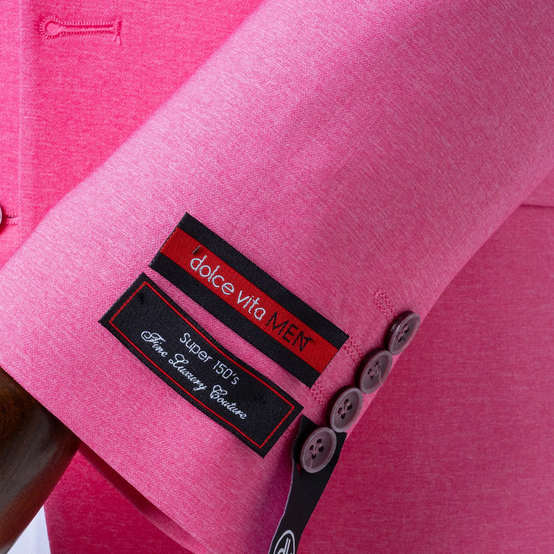 Ezekial | Pink Solid 3-Piece Tailored-Fit Suit