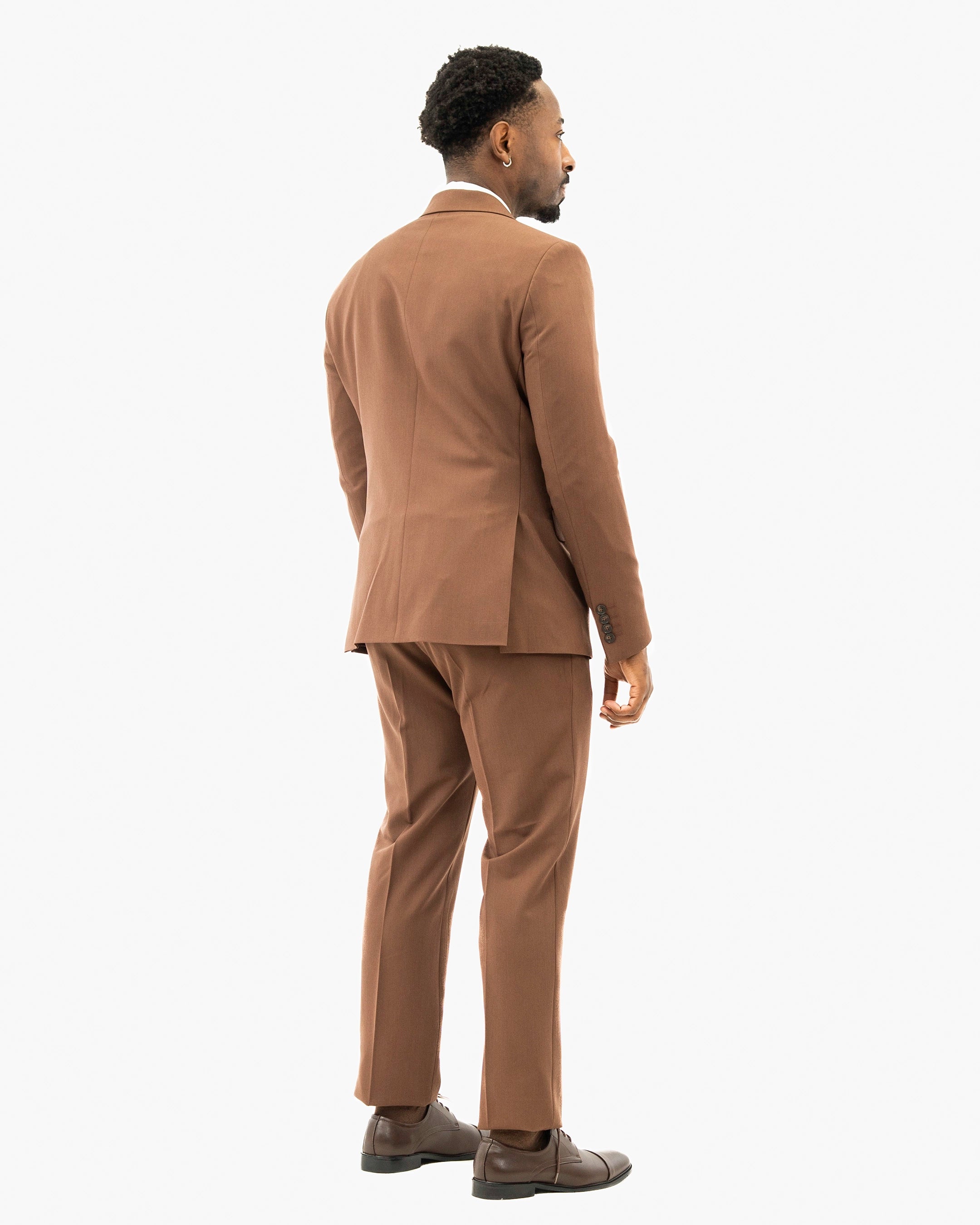 Dutch | Chocolate Double-Breasted 2-Piece Tailored-Fit Suit