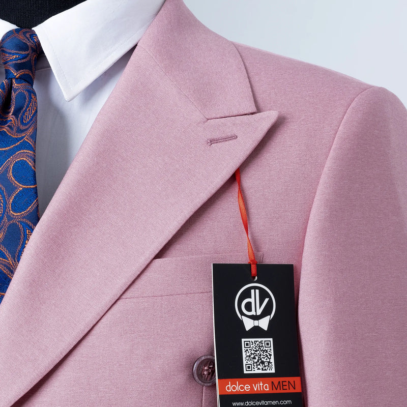 Dutch | Dusty Rose Double-Breasted 2-Piece Tailored-Fit Suit