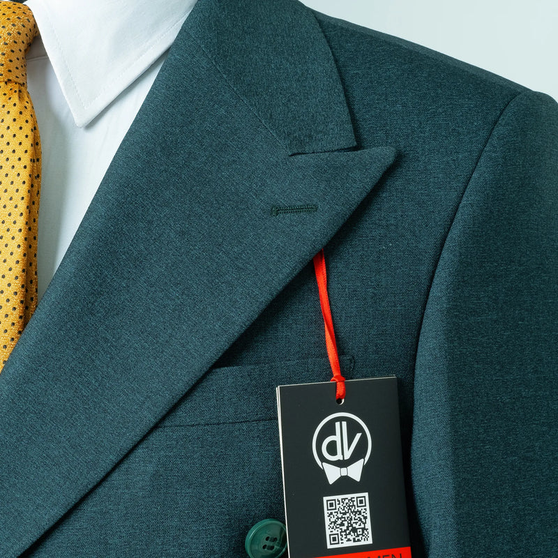 Dutch | Forest Green Double-Breasted 2-Piece Tailored-Fit Suit