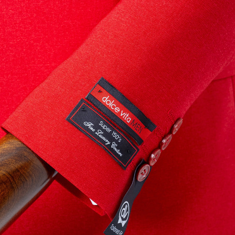 Dutch | Red Double-Breasted 2-Piece Tailored-Fit Suit