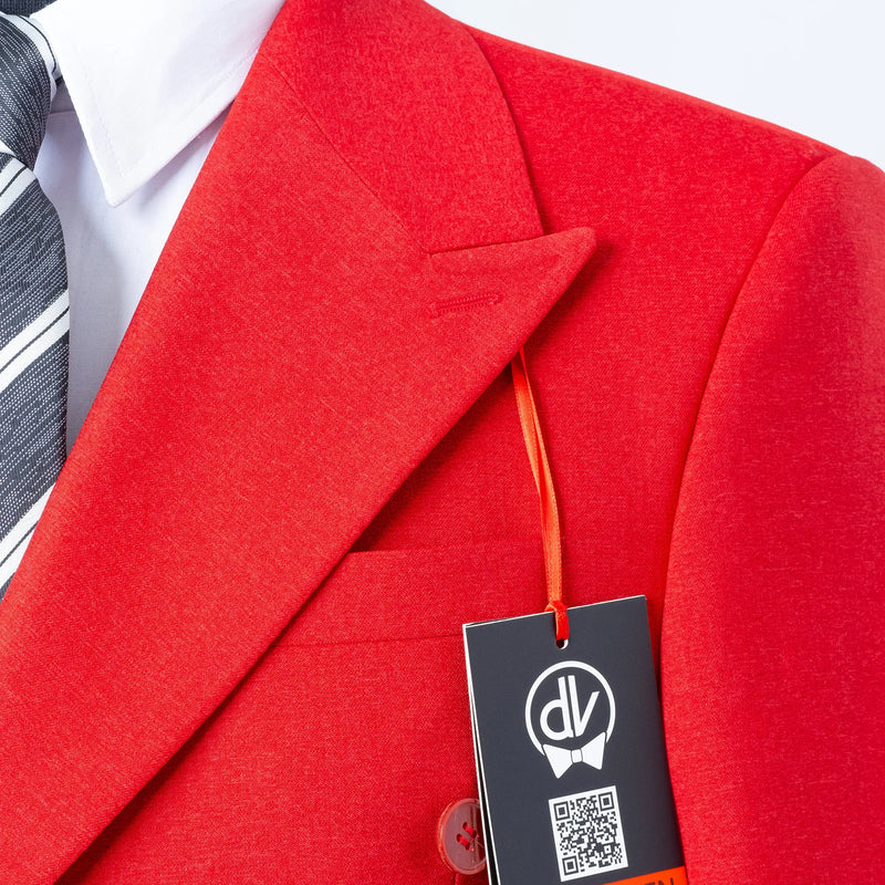 Dutch | Red Double-Breasted 2-Piece Tailored-Fit Suit
