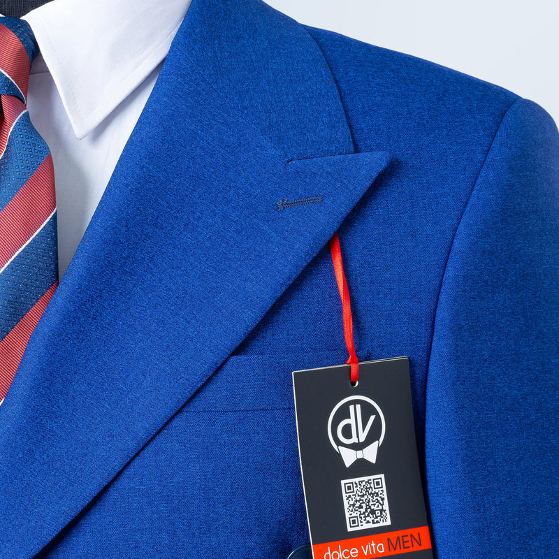 Dutch | Royal Blue Double-Breasted 2-Piece Tailored-Fit Suit