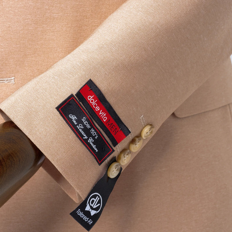 Dutch | Tan Double-Breasted 2-Piece Tailored-Fit Suit