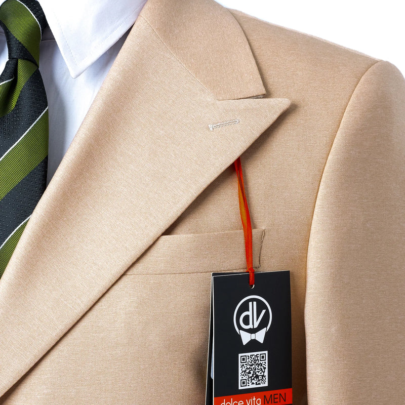 Dutch | Tan Double-Breasted 2-Piece Tailored-Fit Suit